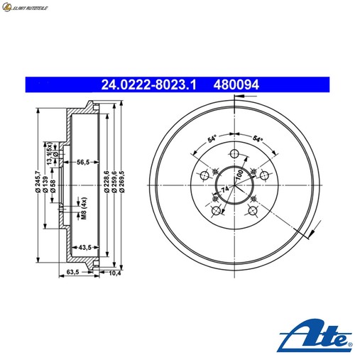 Brake drum 0222 8023 - brake,