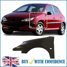 Peugeot 206 Front Wing Primed With Side Lamp Hole Passenger Side 1998-2009