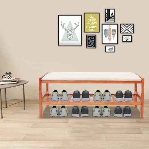 Shoe bench with cushion - shoe, cushion,