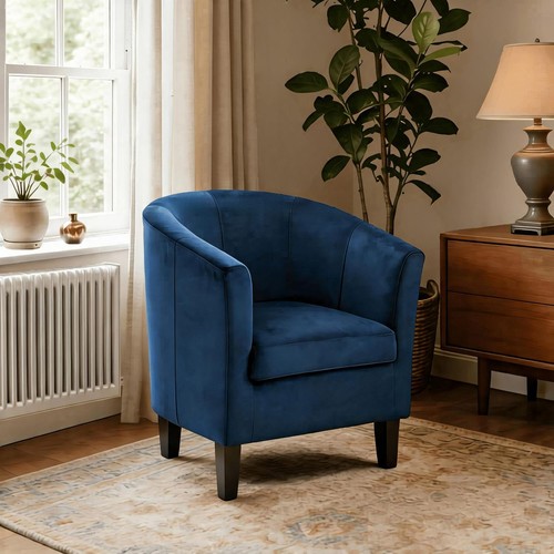 Dark blue velvet - blue, chair
