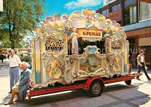 Barrel organ lyre - , box