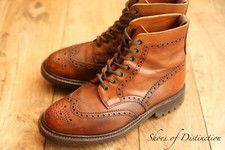 Alfred Sargent Brown Leather Derby Brogue Boots Shoes Mens UK 8 US 9 EU 42