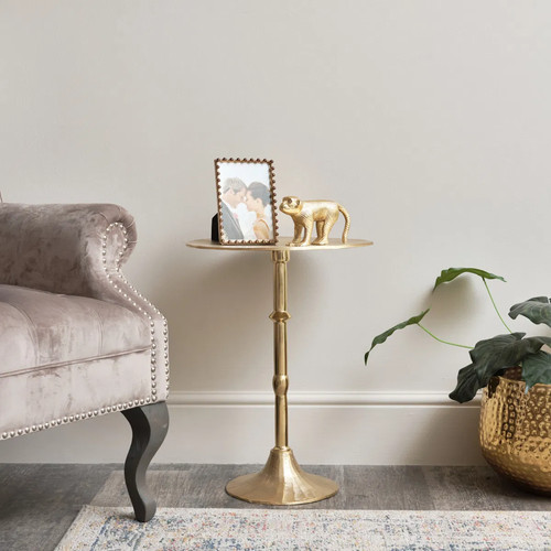 Round gold metal - side, table