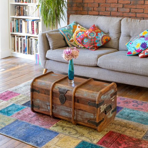 Teak storage trunk - storage, coffee