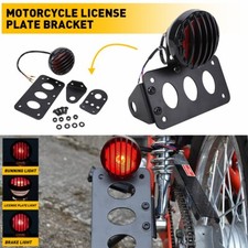 Motorcycle LED Tail Brake Light Side Mount License Plate Bracket Fits Honda BMW
