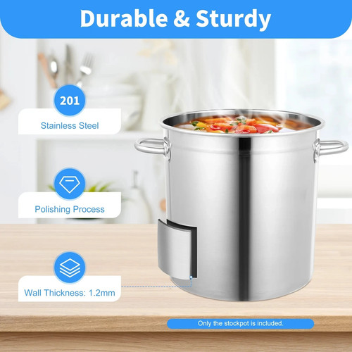 35l stainless steel stock pot - stainless,