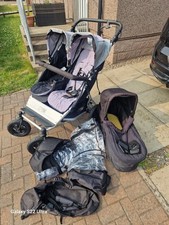 Mountain Buggy Duet Double Pushchair All Terrain, Twin, Easy Folding, Black/Grey