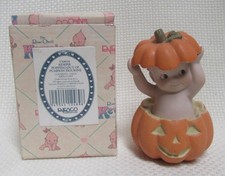Enesco Kewpie Popping Out of a Pumpkin Porcelain Figurine Halloween