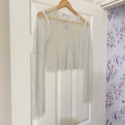Zara white silver rhinestone - silver,