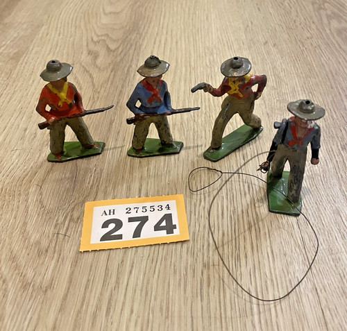 Vintage lead toy cowboys - , x4