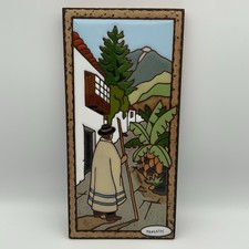 Vintage ‘Alicia Penin’ Hanging Ceramic Wall Art Tile Tenerife Spanish Home Decor