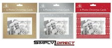 Pk of 6 Photo Frame Christmas Cards Add Your Own 4x6" Personalised Family Album