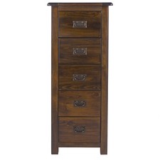 Dark Wood Chest of Drawers Bedside Dresser Wardrobe Bookcase Lacquered Pine