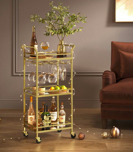 Tier drinks trolley - trolley,, gold