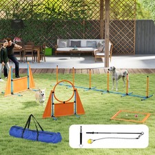 PawHut Seven-Piece Dog Agility Equipment, Obstacle Training Course Kit