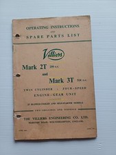 Villiers Engines 250 Mark 2T-350 Mark 3T 1960 Use Manual +cat. original parts