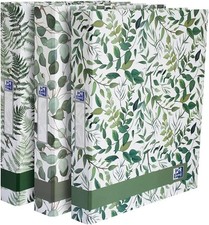 Oxford 40mm A4 Ring Binders, Pack of 3 Durable Sheet Folders with Leaves Design