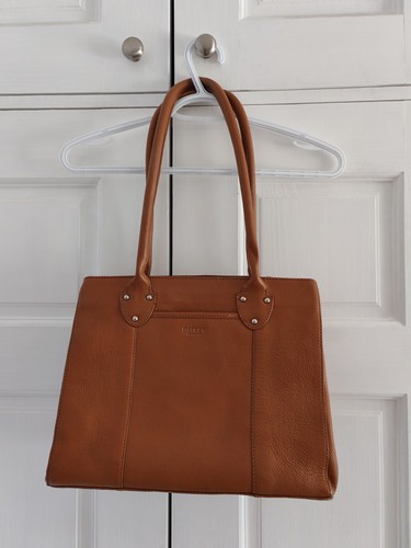 Pure leather osprey - leather, mid-brown