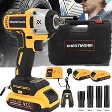 2 Batteries Cordless Impact Wrench Kit Cordless Drill Bit Set Car Repair Wheel