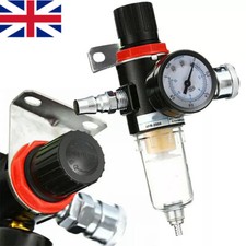 1/4" BSP Air Pressure Regulator Gauge Spray Gun In-Line Water Trap Filter Set HO