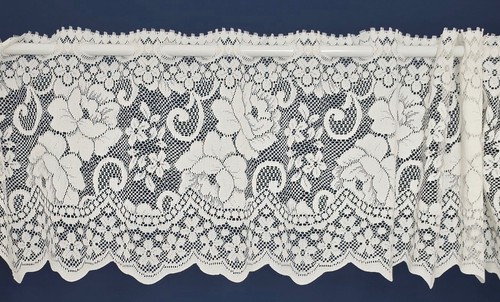 Cream rose lace window cafe - lace,