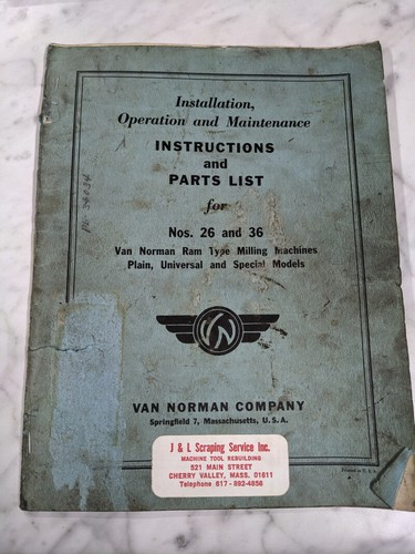 Van norman machine model 36 - machine, 26