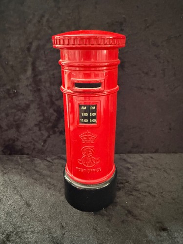 Vintage red pillar post box - post,