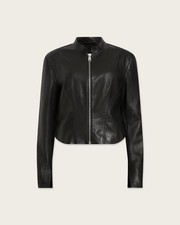 All Saints Sadler Slim Fit Leather Jacket Women’s Black **Brand New With Tags**