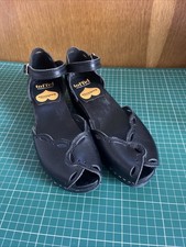 Vgc Swedish Hasbeens Black Leather Strappy Open Toe Clogs Eu 36 / Uk 3.5 / us 6