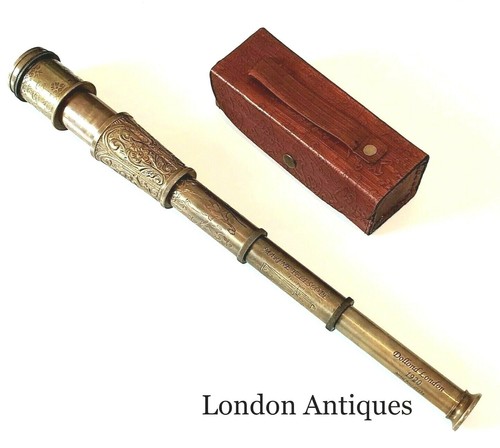 Vintage brass telescope - brass,
