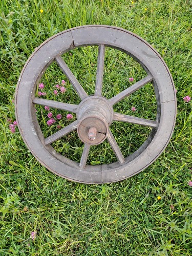 Vintage old wooden cart wagon