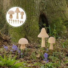  12 Pcs Mushroom Statue Wood Crafts Unfinished Home Decor Decorative Mushrooms
