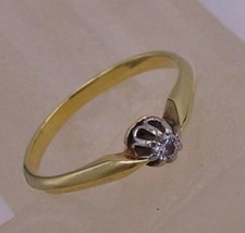 Brilliant ring * ring with brilliant solitaire diamond in 14kt 585 gold finger size 5