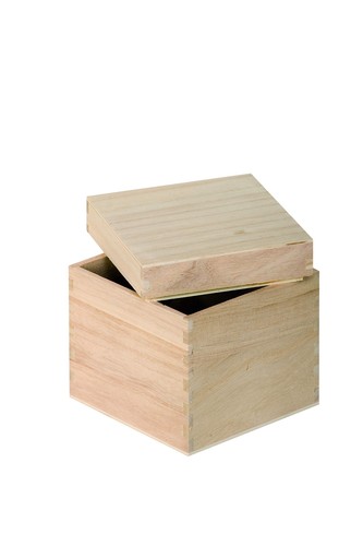 Artemio wooden cube box wood - artemio,