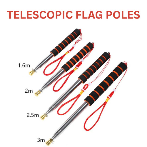 Extendable telescopic flagpole - telescopic,
