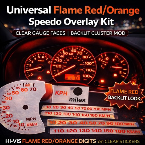 Red orange clear speedo dial - red,