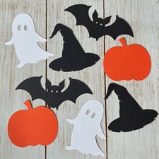 Halloween Paper Cutouts witch hat ghost pumpkin Bat Table Party Decorations