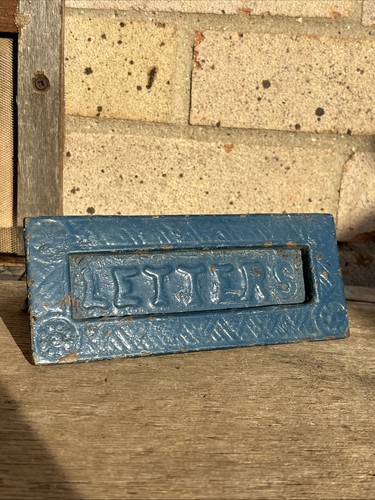 Antique cast iron letter box - cast,