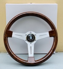 NARDI Classic 350mm Steering Wheel Mahogany Wood with Brushed Aluminum Finish