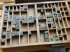 Vintage WOODEN Letterpress PRINTING BLOCKS 2.6cm High. qty 96