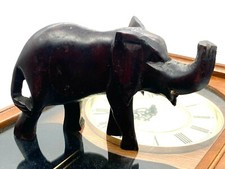 Vintage Brown Wooden Carved Elephant Both Fangs Missing
