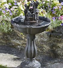 Solar Tipping Pail Garden Water Feature Fountain Bird Bath