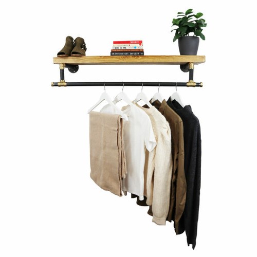 Clothes rail rack with solid - rack,