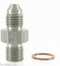 AN-4 (4AN) To M11x1.0 Garrett Turbo 1mm Restrictor Oil Feed Stainless Adapter