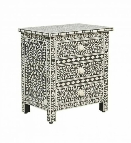 Bone inlay nightstand - bone,