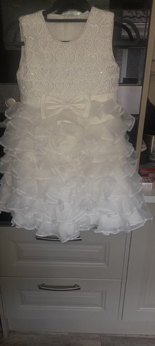 Girls white formal dress - girls,