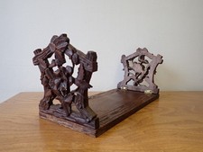 Vintage carved wood book slide