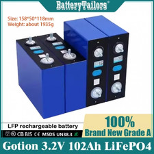 New 3.2V 102Ah Lifepo4 Battery  Li-ion Iron Phosphate for 12v Campers Golf Cart