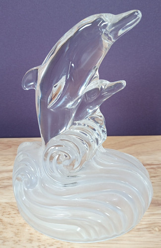Dolphins wave glass - dolphins,