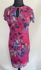 BNWT Wallis Dress Size 8 Petite Floral Ruched Mesh Midi Dress Plink Bodycon